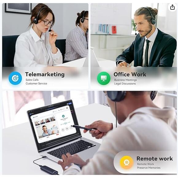 AI Voice Recorder, USB Audio Recording Device with Bluetooth for Phone Call - Picture 6 of 9